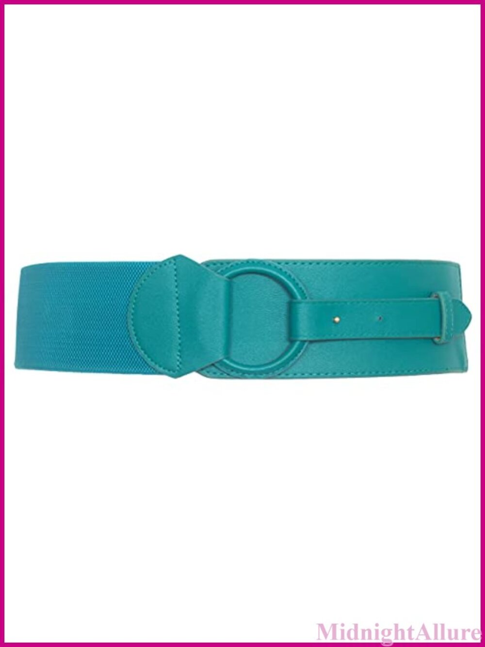 Plus Size Leatherette O-Ring Buckle Elastic Wide Fashion Belt